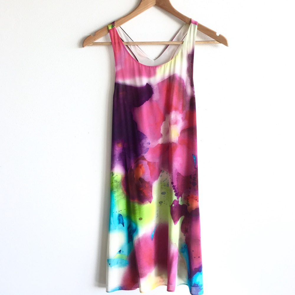 Alice + Olivia Watercolor Silk Dress